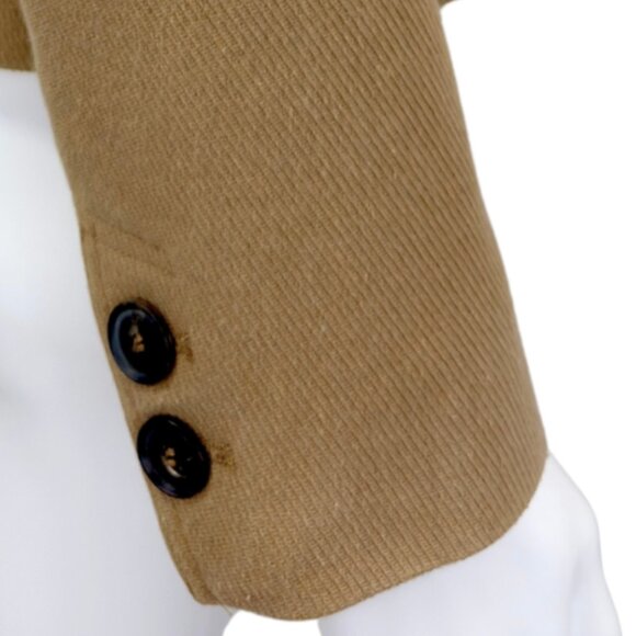 Zara Tan Cropped Wool-Blend Jacket | Minimalist Neutral Short Coat | Size S - Picture 6 of 10